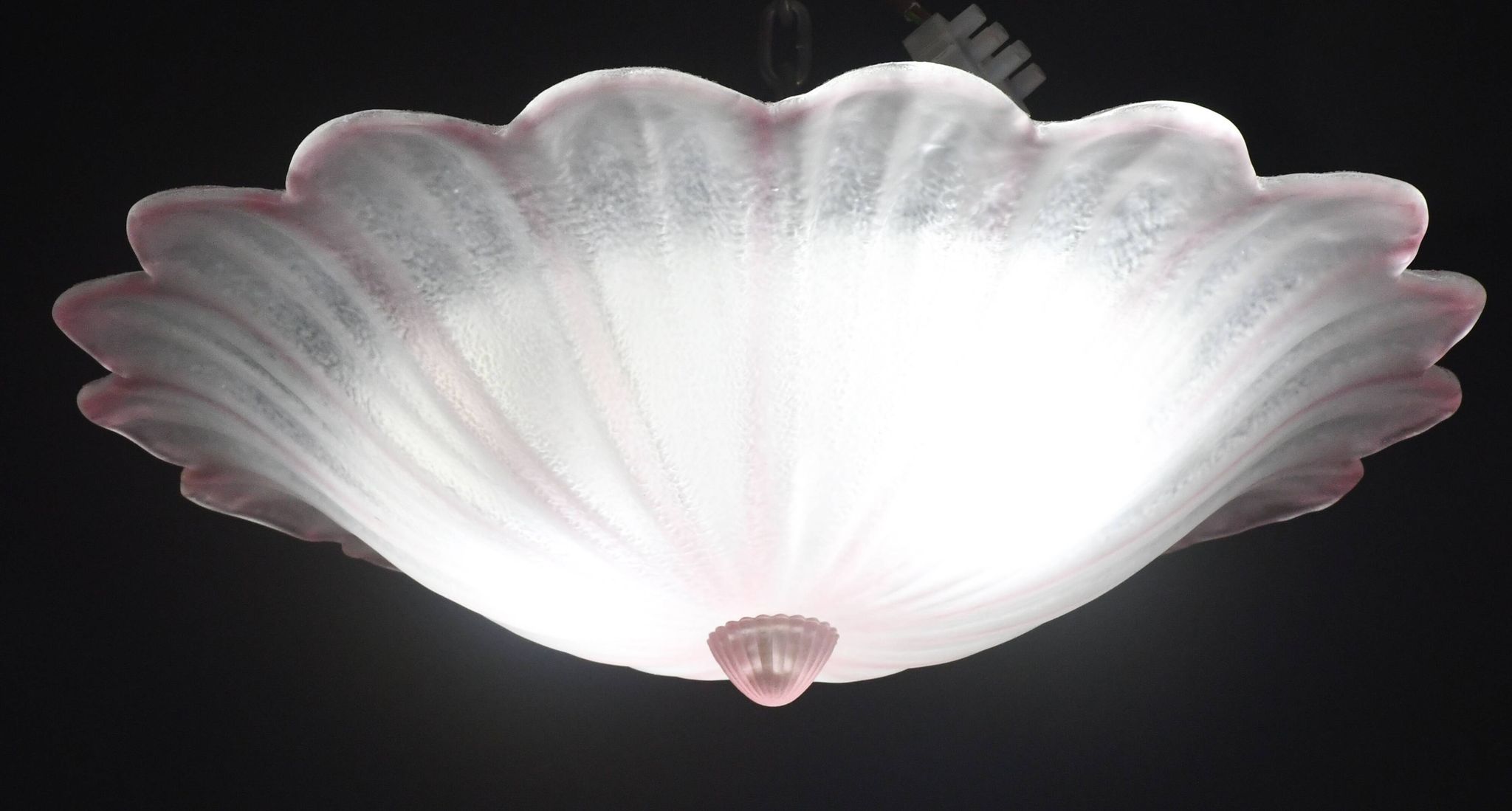Precious Italian pink Murano glass ceiling fixture, Murano, 1970