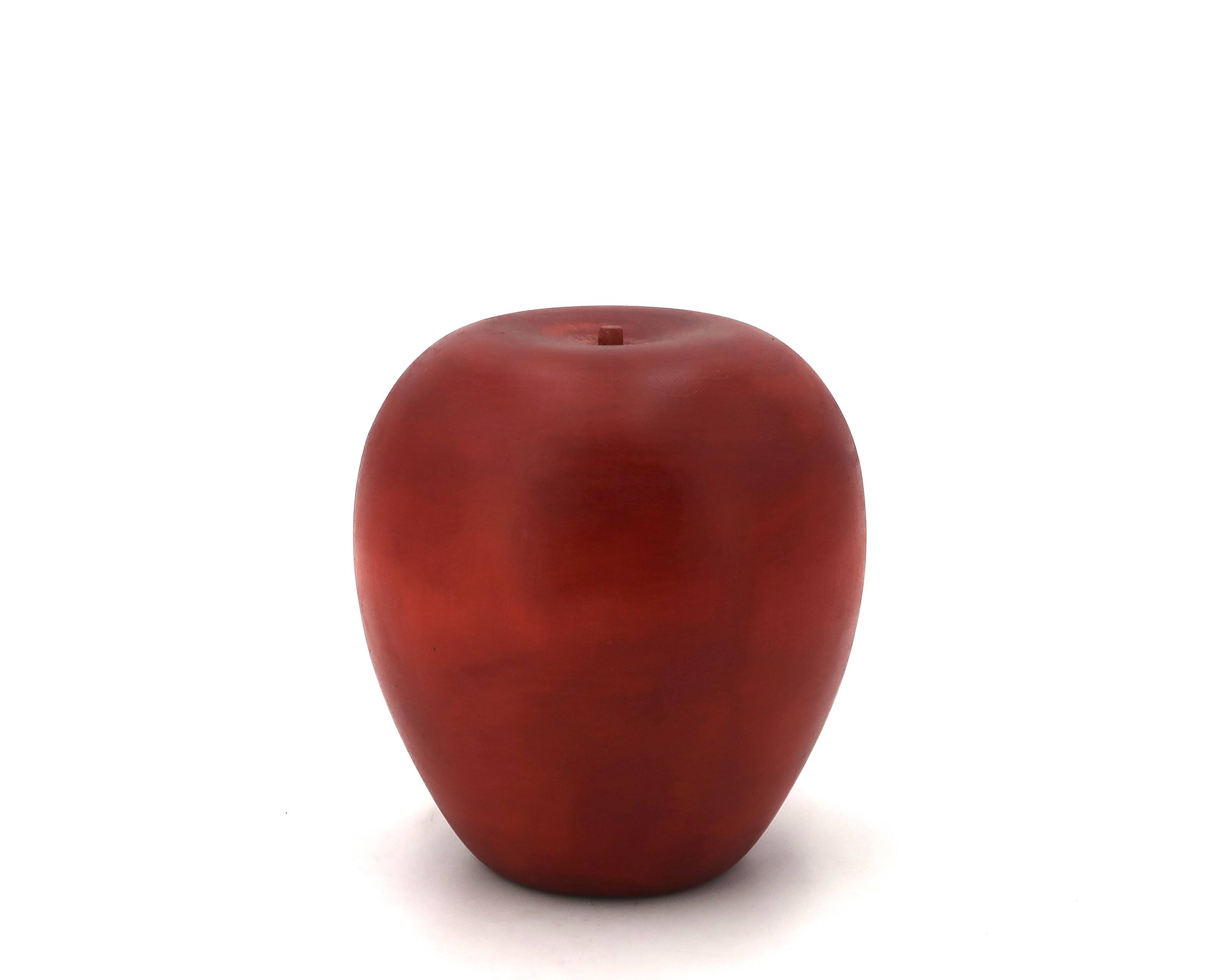 Sculpture of a giant red apple in wood, 1960s