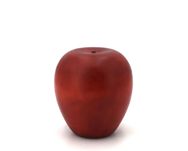 Sculpture pomme rouge en bois, années 60