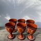 6 earthenware stemmed glasses / handcrafted ceramic work