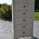 Meuble haut semainier 6 tiroirs bois peint