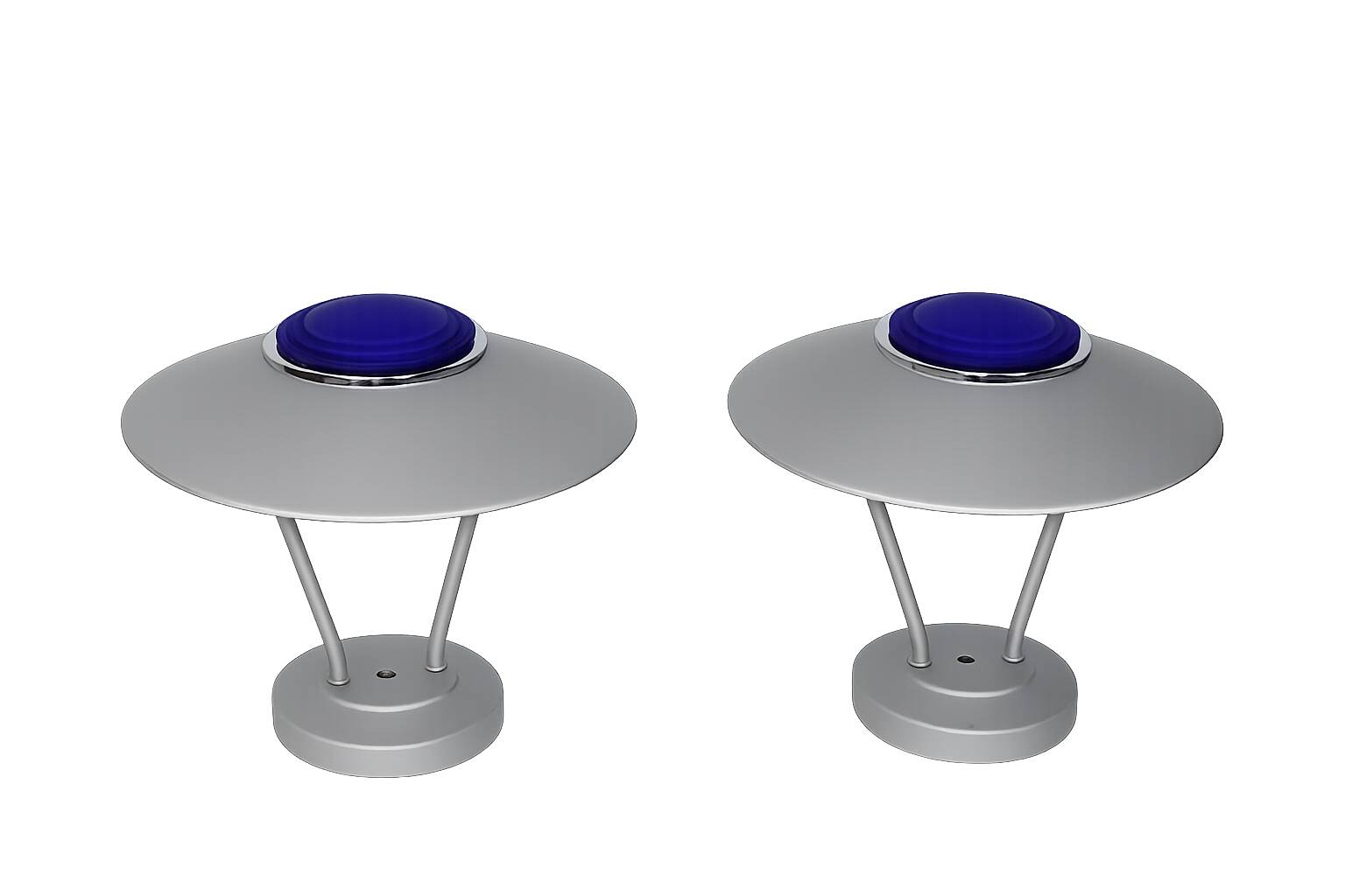 A pair of vintage 1980s wall lights | Metal and glass | Original retro ligh
