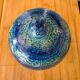Vintage ceramic bonbonnière in Bitossi Rimini Blue style.