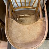 Baby high chair early 20th century thonet style curved wood and cane et you