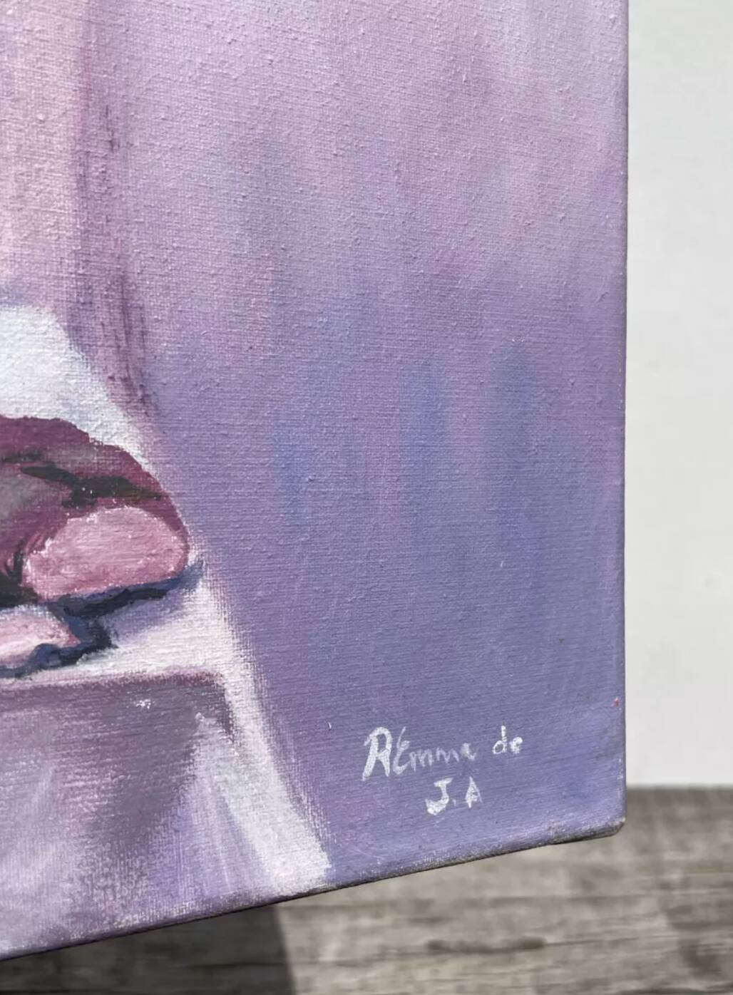 Painting of a still life oil on canvas