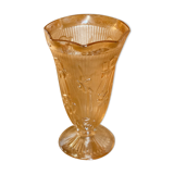 Iridescent glass vase with floral motifs in 40s style