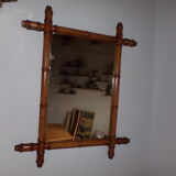 Old turned wooden mirror