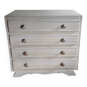 Commode Art Déco blanche patinée