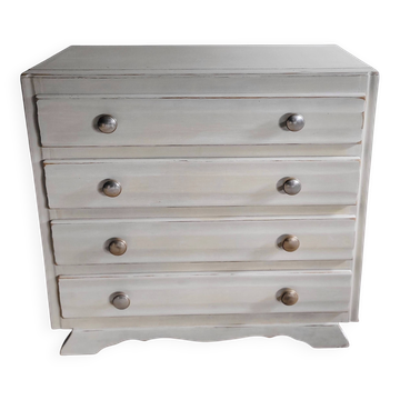 Commode Art Déco blanche patinée