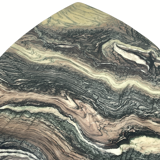 Cipollino marble kidney oval side table, Italy