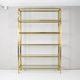 Hollywood Recency Brass and Crystal Shelving, France 70s