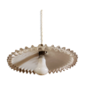 White opaline pendant lamp with serrated edges
