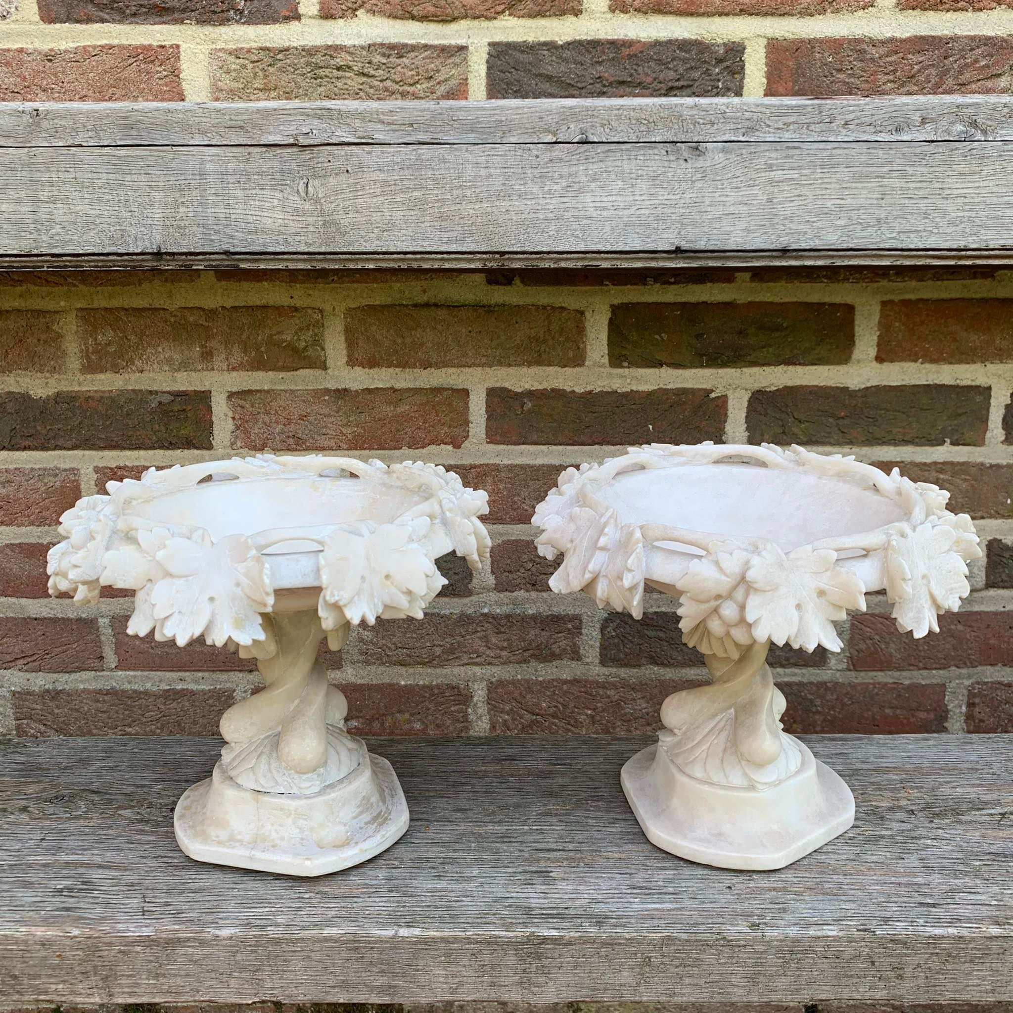 Pair of alabaster cups