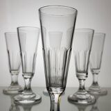 6 Champagne flutes in Baccarat crystal - XIXth