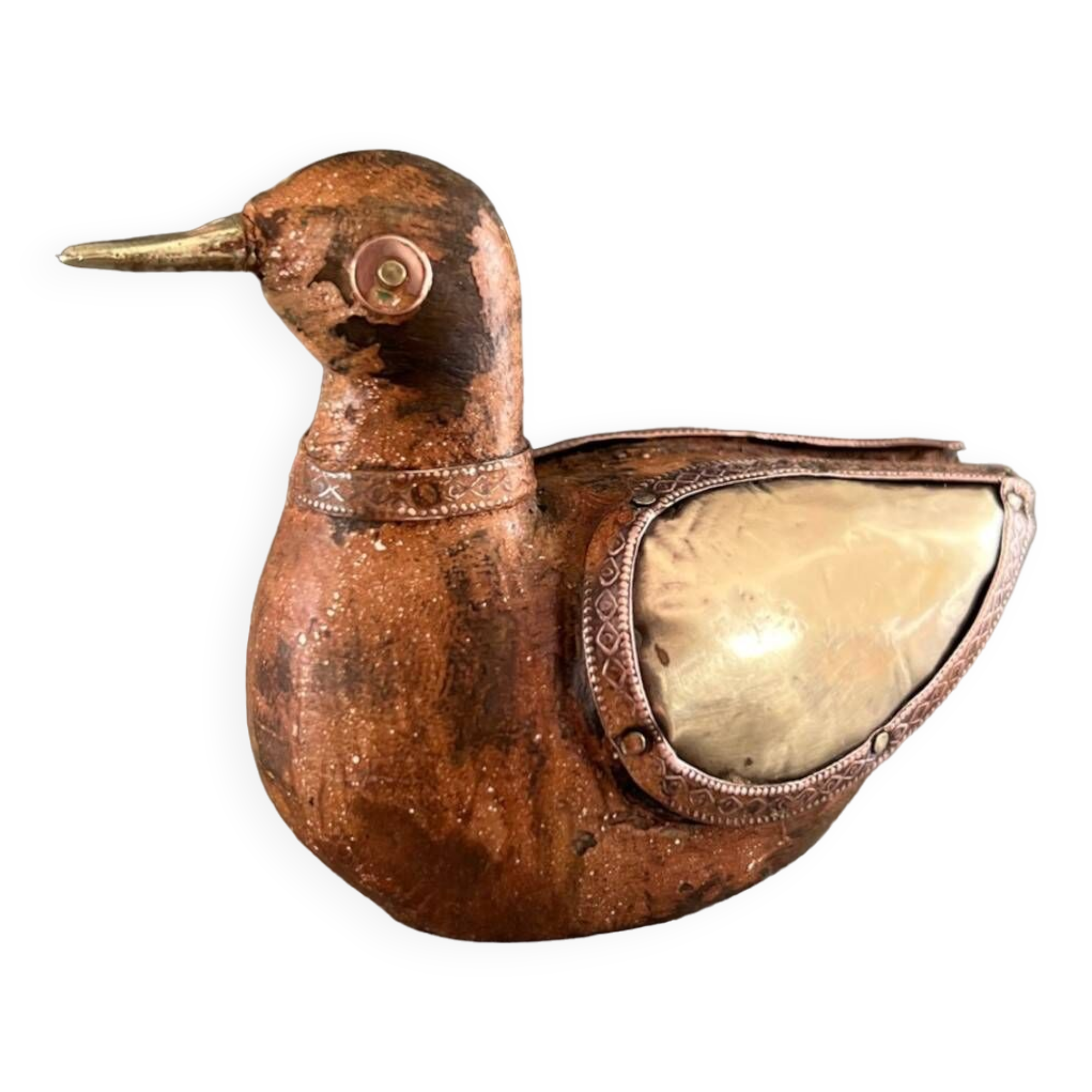 Wooden & brass bird