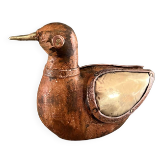 Wooden & brass bird