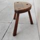 Tabouret tripode vintage en bois