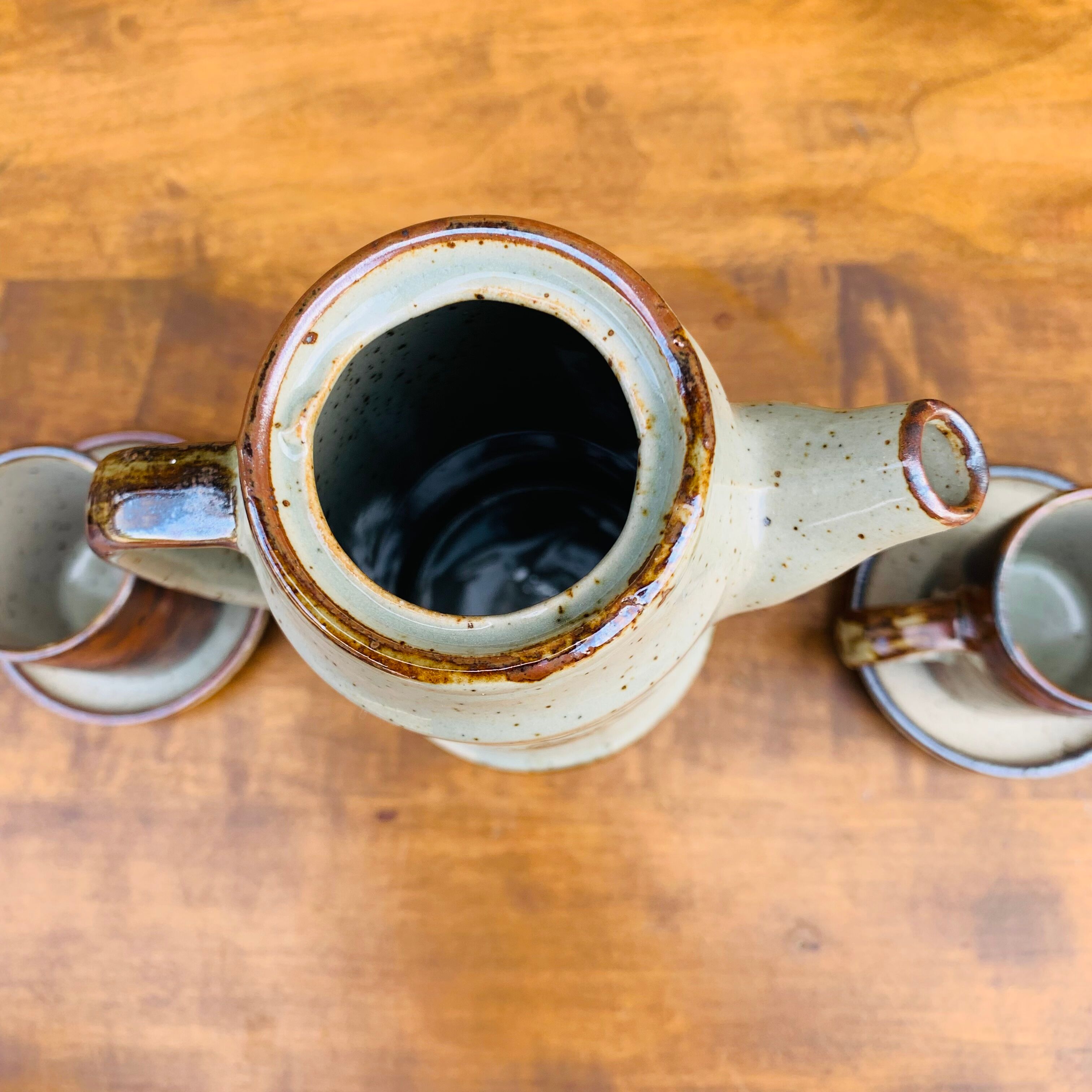Vintage stoneware coffee set from the 1970s