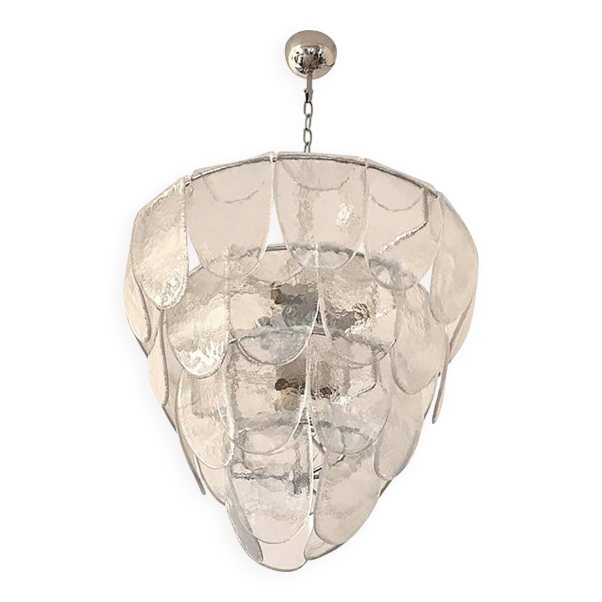 Contemporary Modern Clear "Petals" Glass Chandelier