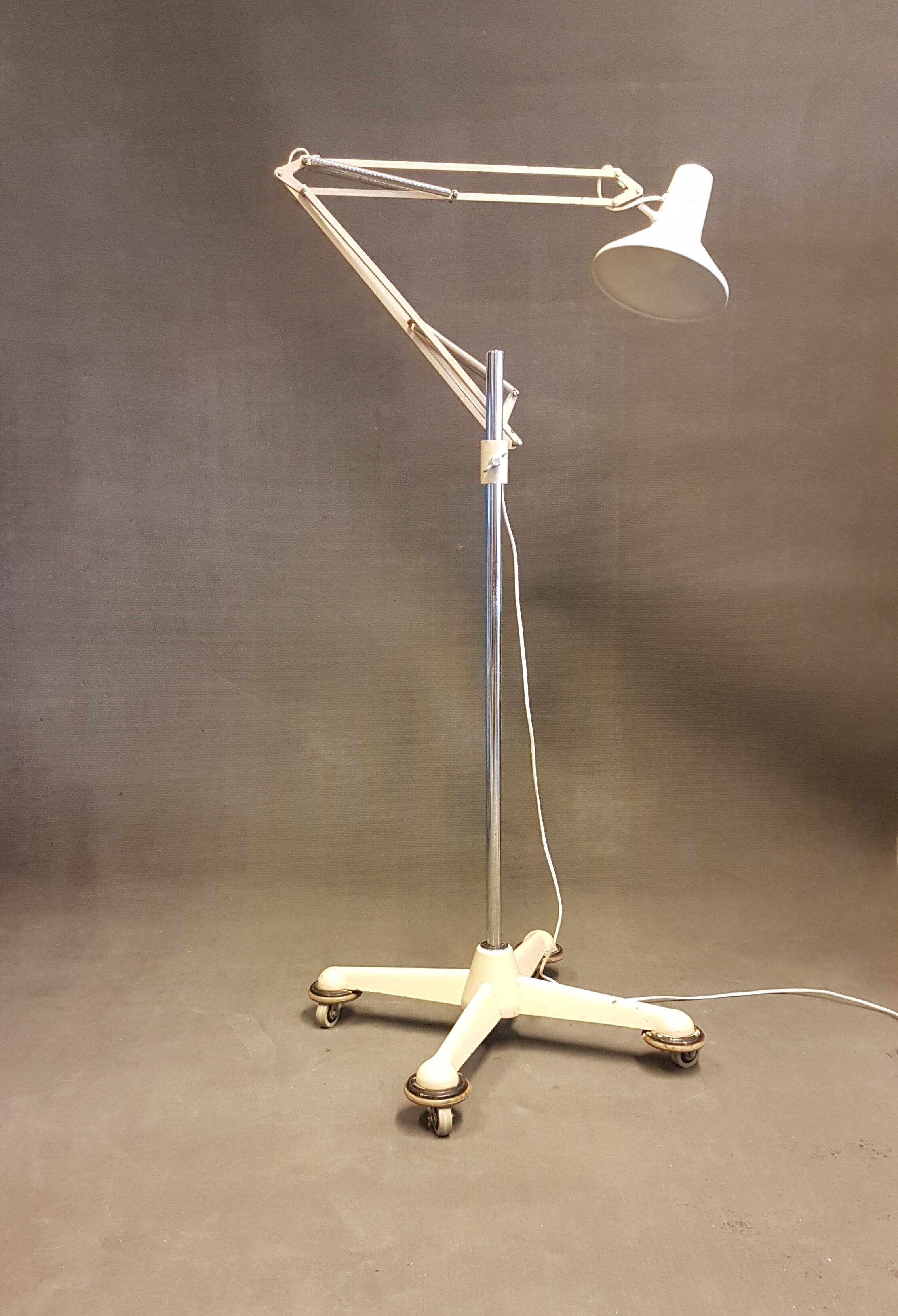 Luxo architect floor lamp on wheels, 1960s