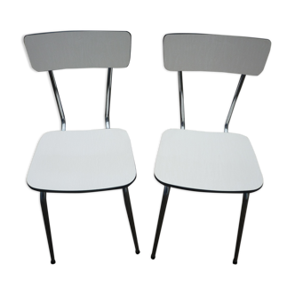 Pair of beige formica chairs