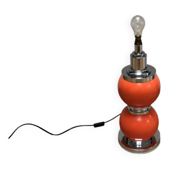 Pied de lampe orange vintage 70