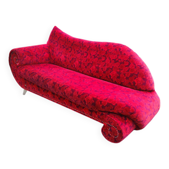 Silk velvet chaise longue sofa