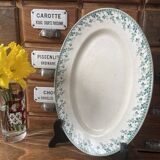 Plat ovale Gien en terre de fer verte modèle Montigny