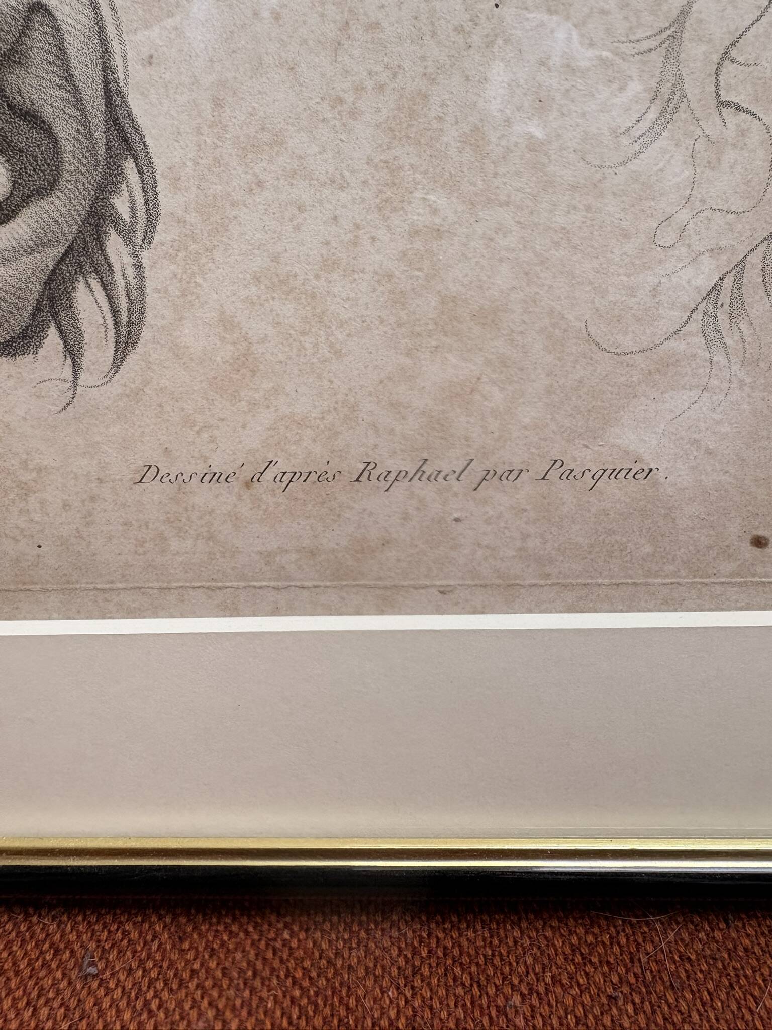 Old Print Engraving 19th Century Study of an Ear Sketch After Raphael Pasquier