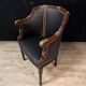 Louis XVI style office chair in mahogany and gilded bronze
