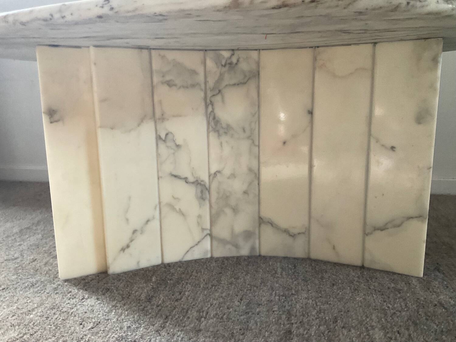Vintage Carrara marble coffee table