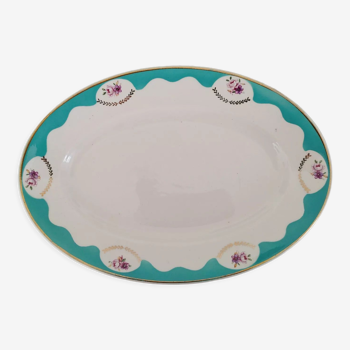 Plat oval en porcelaine opaque Badonviller vintage