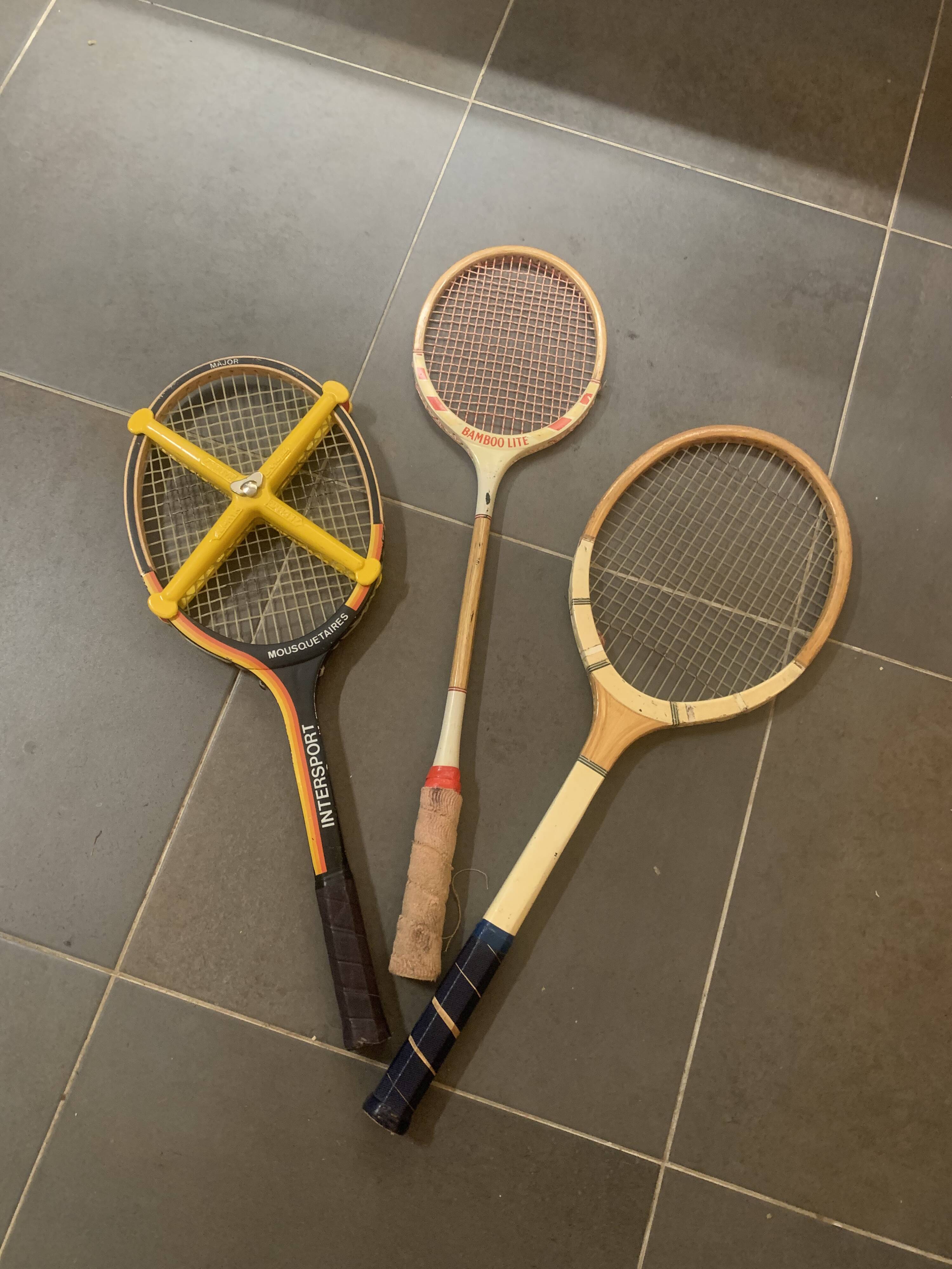 Lot de 3 raquettes de tennis vintage