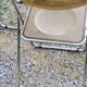 Set of 4 70s design folding chairs in smoked plexiglass and chrome metal