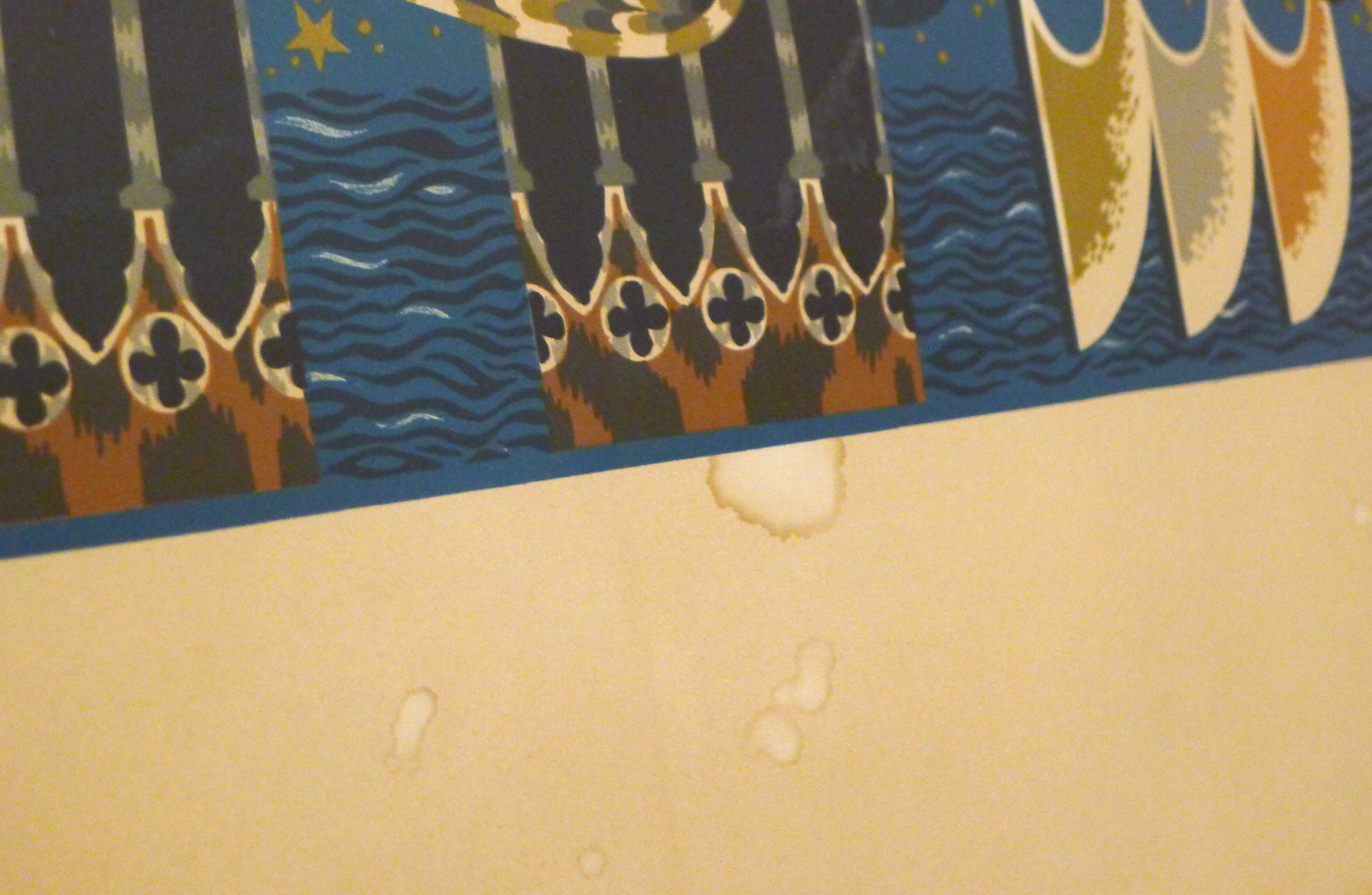 Lithograph Venezia signed J.Picart Le Doux 78cm x 57cm