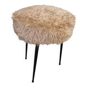 Tabouret tripode en moumoute